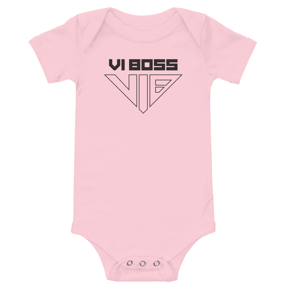 Baby Short Sleeve Hero S.O. Pink Onesie - VI BOSS