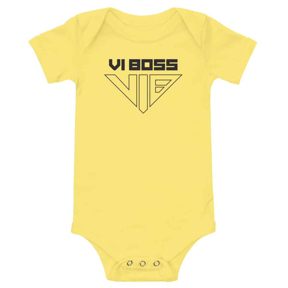 Baby Short Sleeve Hero S.O. Yellow Onesie - VI BOSS