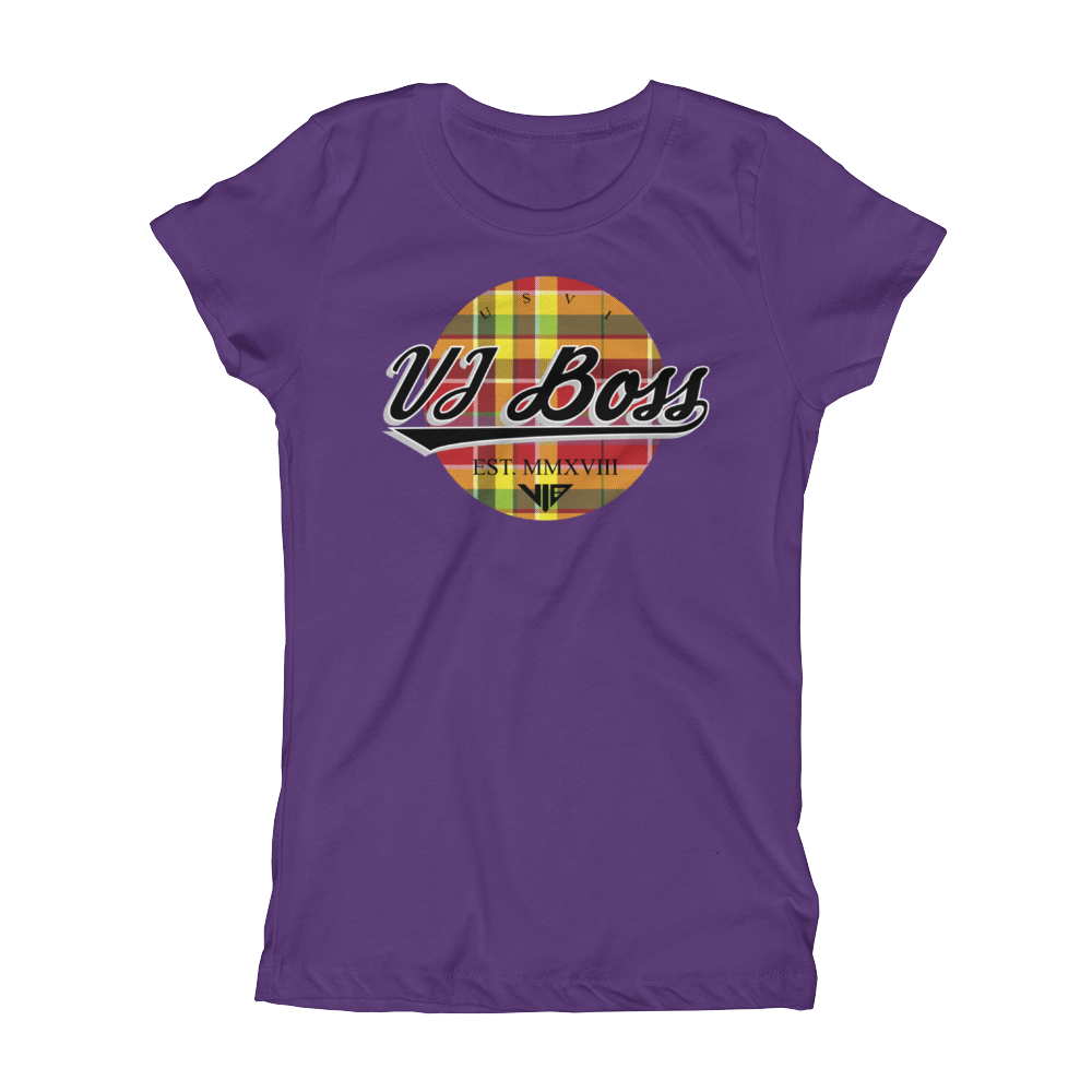Girls Festival Madras Champion Purple Rush Slim Fit T-Shirt - VI BOSS