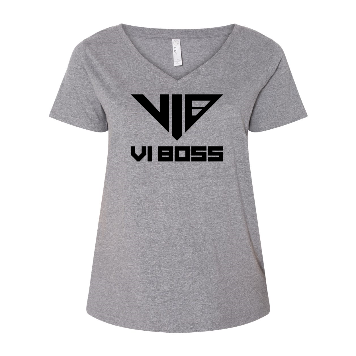 VIB Logo Signature V-Neck T-Shirt - 1/14/2016 / Granite Heather - VI BOSS