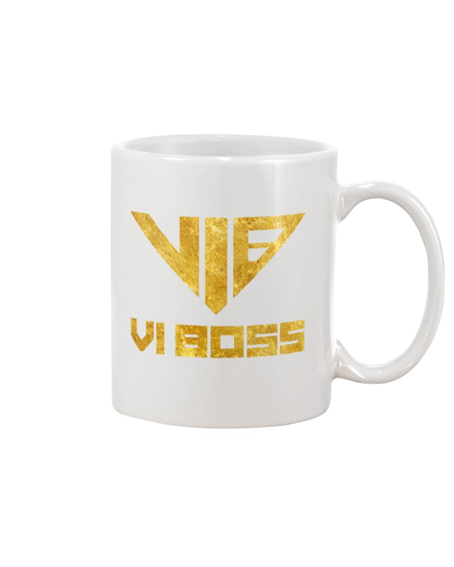 VIB Logo Gold Signature Mug - White / 15 oz - VI BOSS
