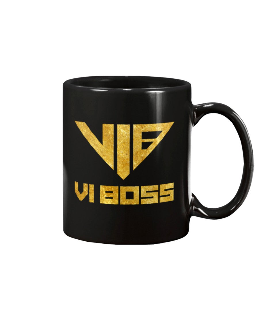 VIB Logo Gold Signature Mug - Black / 11 oz - VI BOSS