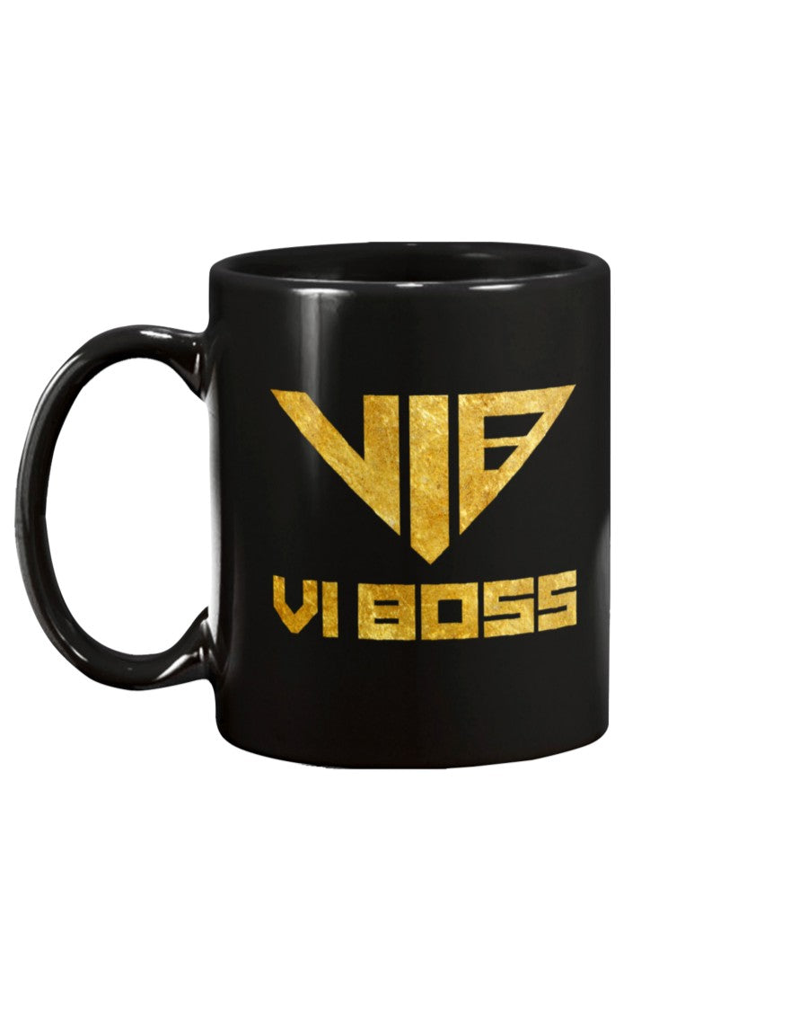 VIB Logo Gold Signature Mug - Black / 15 oz - VI BOSS